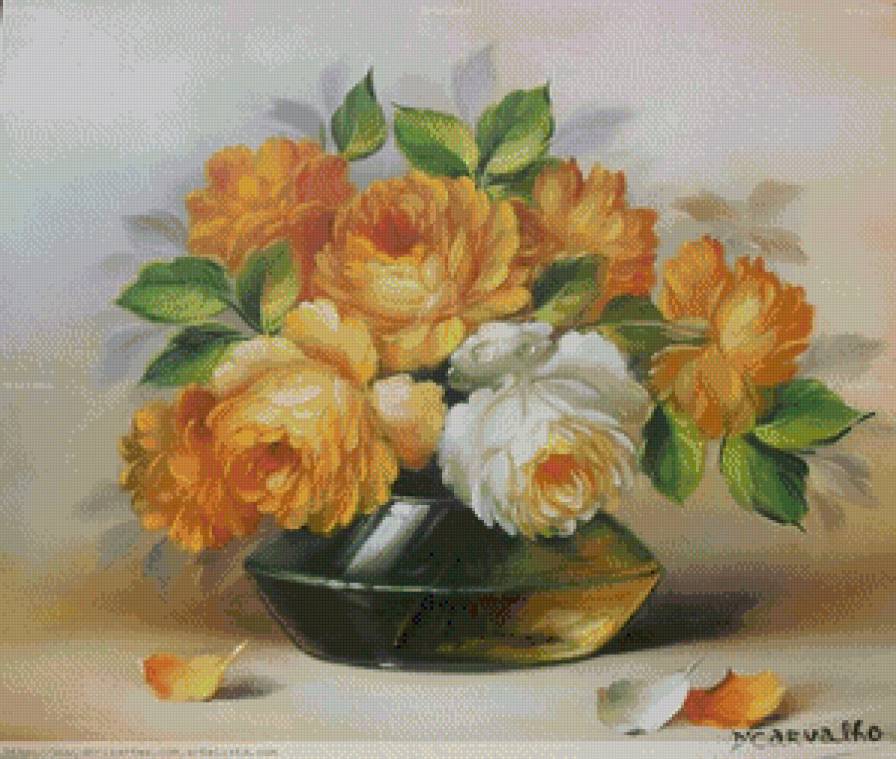 букет роз - картина цветы - предпросмотр