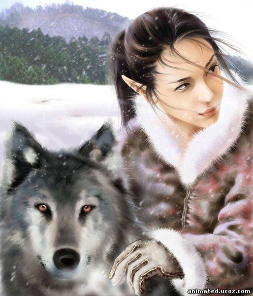 девушка и волк - оригинал