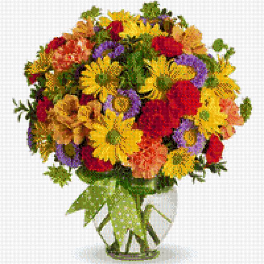 Букет цветов - цветы, ваза с цветами, букет цветов - предпросмотр
