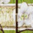 Предпросмотр схемы вышивки «белые цветы на зеленом» (№611372)