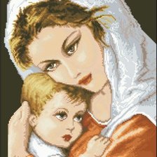 Оригинал схемы вышивки «Мать и дитя» (№611862)