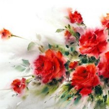 Оригинал схемы вышивки «алые розы» (№613155)