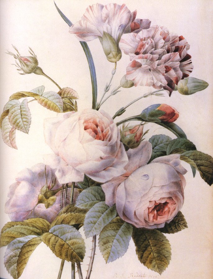 Винтажный букет - винтаж, розы, цветы - оригинал