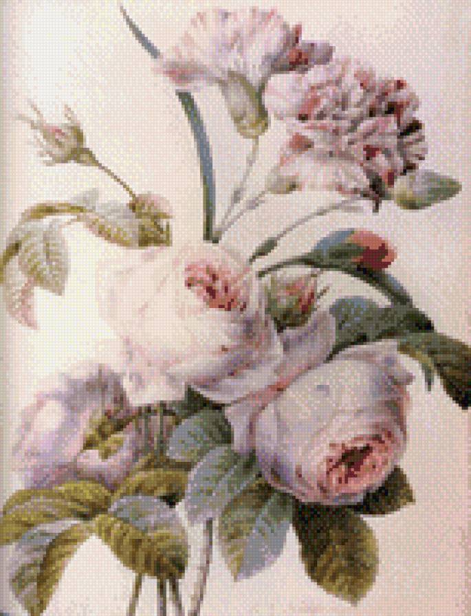 Винтажный букет - розы, цветы, винтаж - предпросмотр