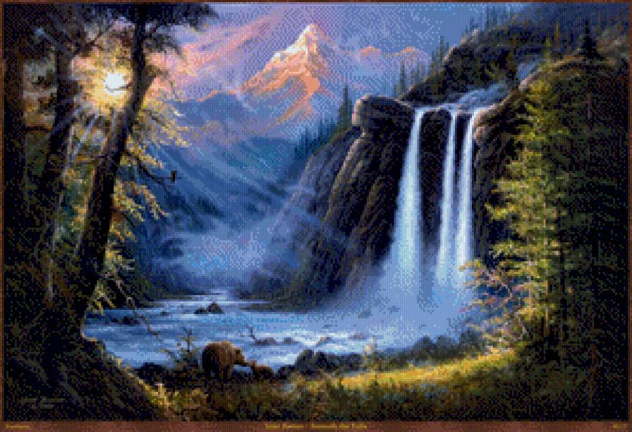 медвежий водопад - водопад, горы, пейзаж - предпросмотр