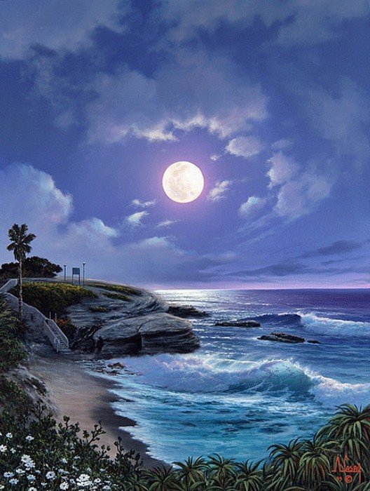лунная дорожка - ночь, море, луна - оригинал