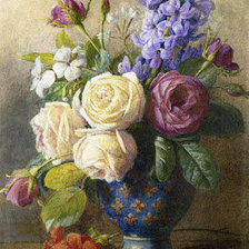 Оригинал схемы вышивки «Цветы в вазе» (№614718)