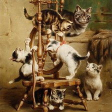Схема вышивки «кошачье семейство»