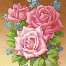 Оригинал схемы вышивки «Розы и незабудки» (№614777)