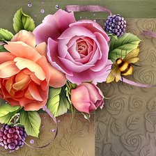 Оригинал схемы вышивки «цветочная композиция» (№616085)