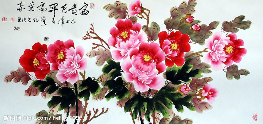 японские цветы - иероглифы, восток, букет, япония, цветы - оригинал