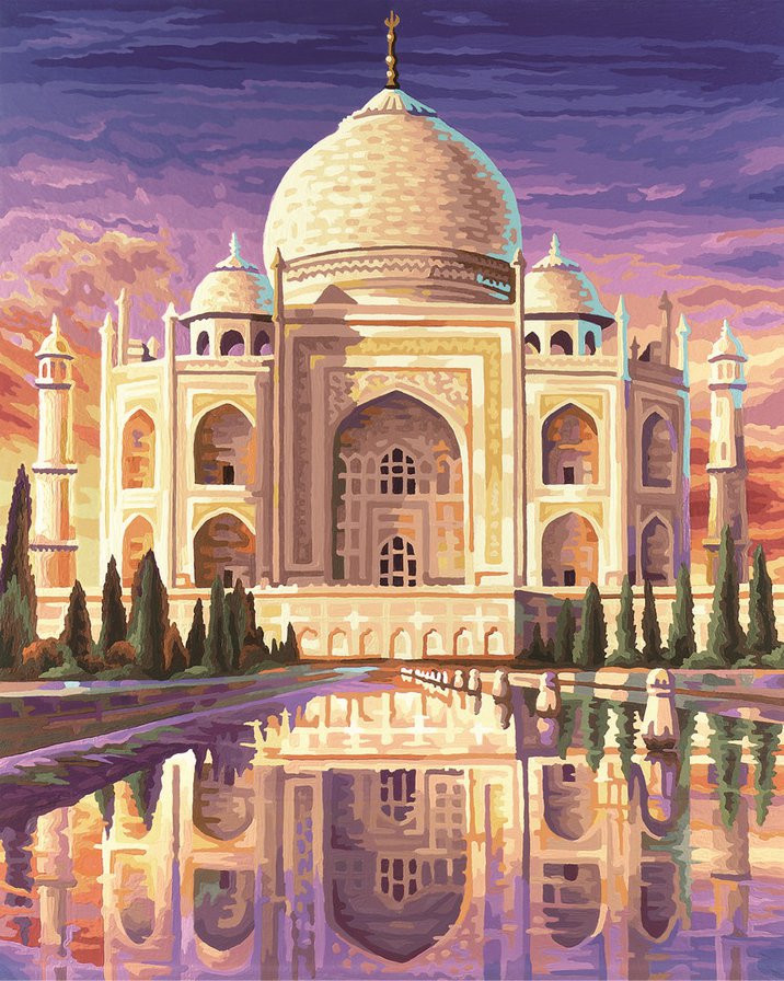 Тадж Махал - 2 ч (триптих) - триптих, красота, архитектура, картина - оригинал