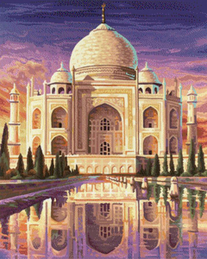 Тадж Махал - 2 ч (триптих) - архитектура, картина, красота, триптих - предпросмотр