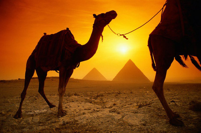 египетский закат - закат, типамиды, восток - оригинал