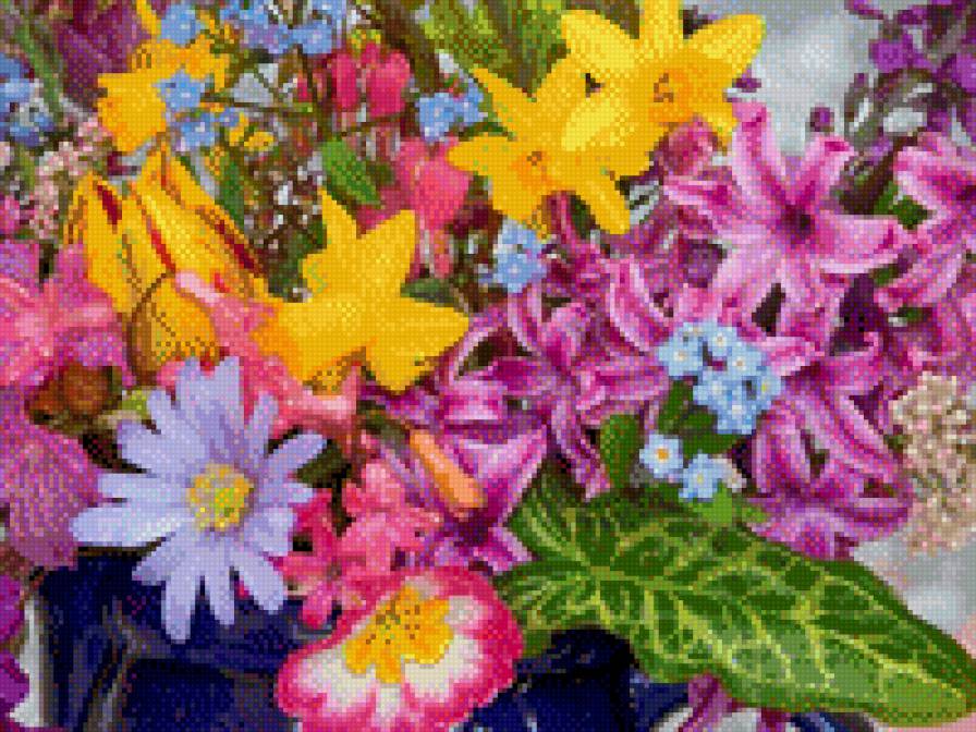 Букет праздничных цветов - ваза с цветами, букет цветов, цветы - предпросмотр