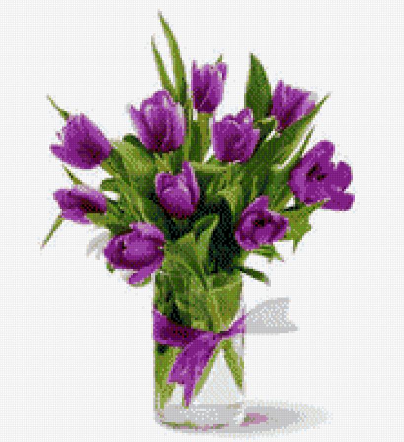 Букет тюльпанчиков - ваза с цветами, букет цветов, тюльпаны, цветы - предпросмотр