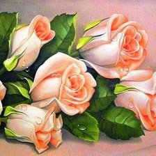 Оригинал схемы вышивки «Оранжевые розы» (№618917)