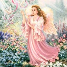 Схема вышивки «розовый ангел»
