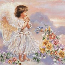 Схема вышивки «молящийся ангелочек»