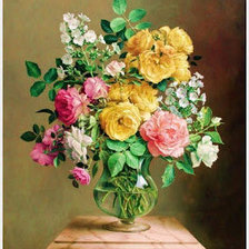 Оригинал схемы вышивки «Цветы в вазе» (№620191)
