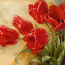Оригинал схемы вышивки «тюльпаны» (№621114)