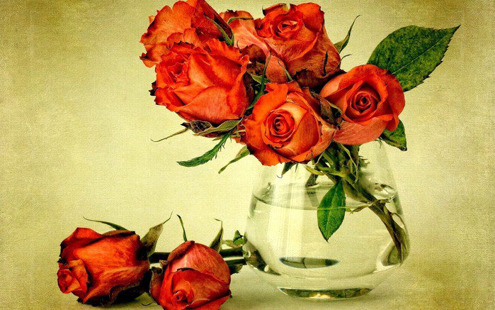 букет - букет, розы, цветы, ваза - оригинал