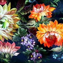 Оригинал схемы вышивки «Красивые цветы» (№622677)