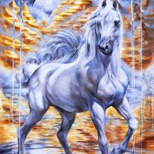 Оригинал схемы вышивки «белый конь» (№622901)