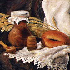 Оригинал схемы вышивки «хлебосольный натюрморт» (№622926)