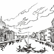 Оригинал схемы вышивки «Канал в Венеции» (№622946)