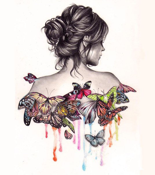 Девушка из бабочек - девушка, бабочки - оригинал