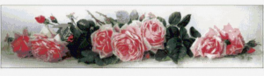 розовые розы - букет, панно, розы - предпросмотр