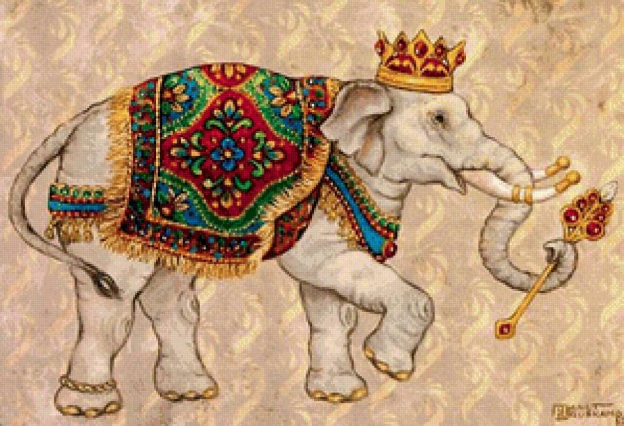 слоник - без рамки - индия, восток, животные, слон, ковер, красота, картина - предпросмотр