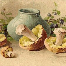 Оригинал схемы вышивки «грибной натюрморт» (№624978)