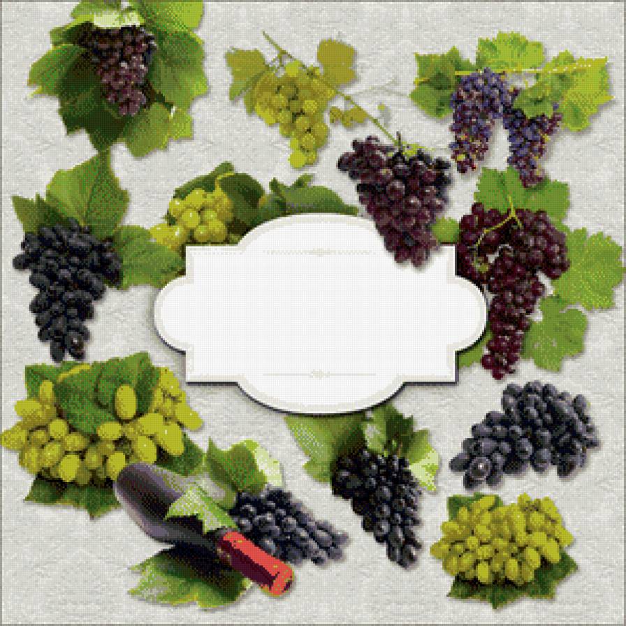 подушка виноград - фрукты, виноград, кухня, пано, подушка, ягоды - предпросмотр