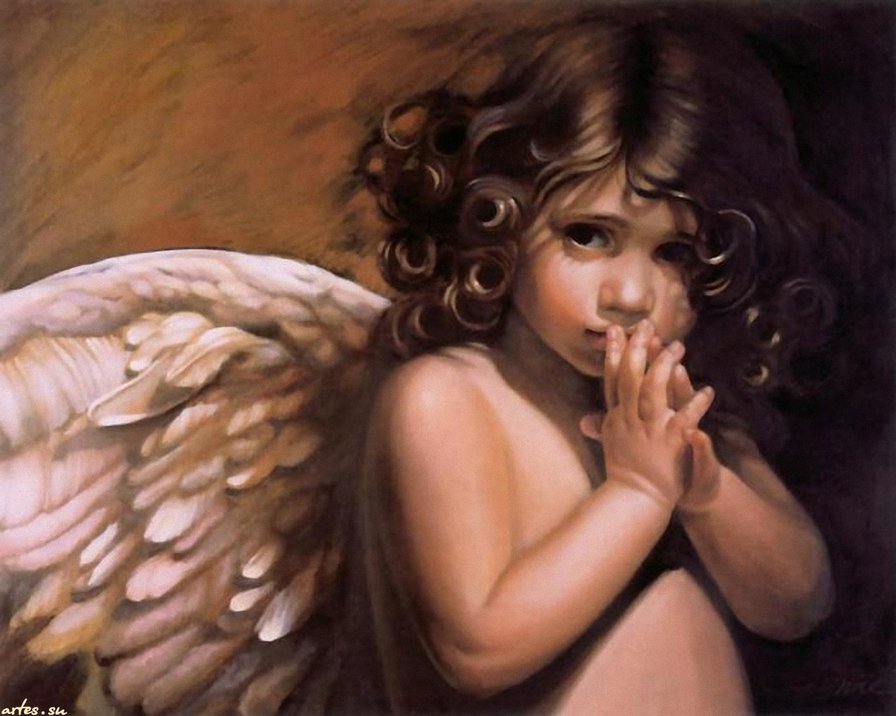 ангелочек - ангел, красота, фентази, картина - оригинал