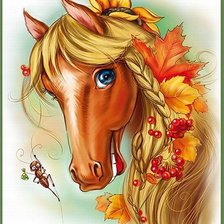 Схема вышивки «Осенняя лошадка»