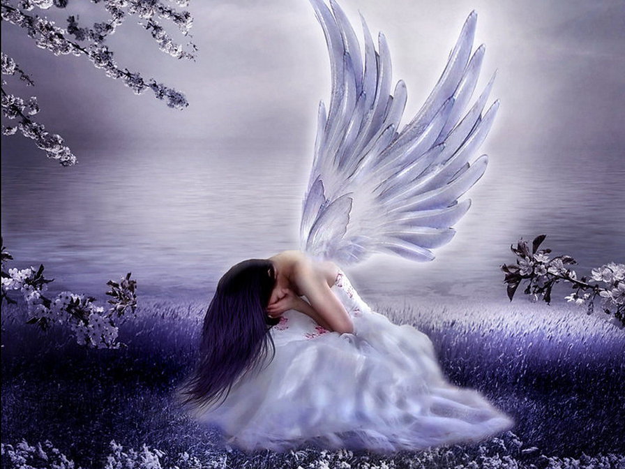 Ангел - женщина, ангел, крылья, плачь - оригинал