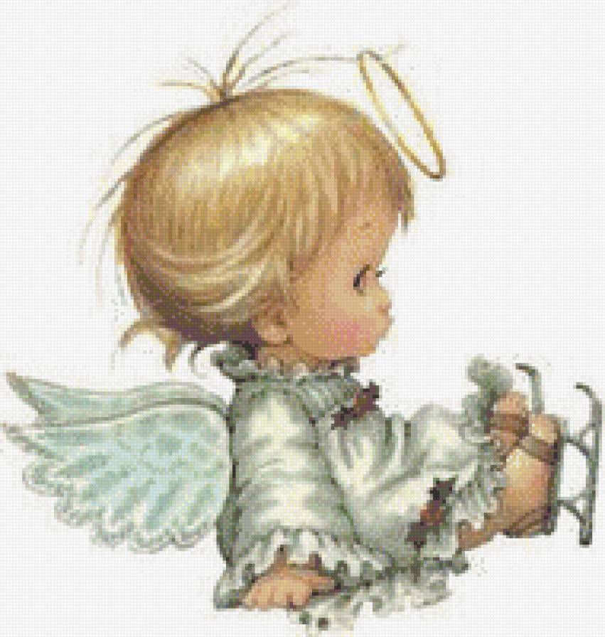 Ангел - ангел, крылья, дети, коньки - предпросмотр