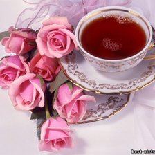 Оригинал схемы вышивки «Чай и розы» (№626546)