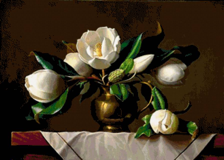 №627680 - ваза, магнолия, цветы - предпросмотр