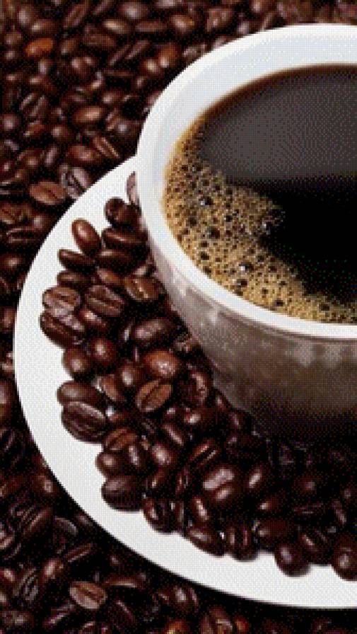 чашка кофе - чашка, кофе, зерна - предпросмотр