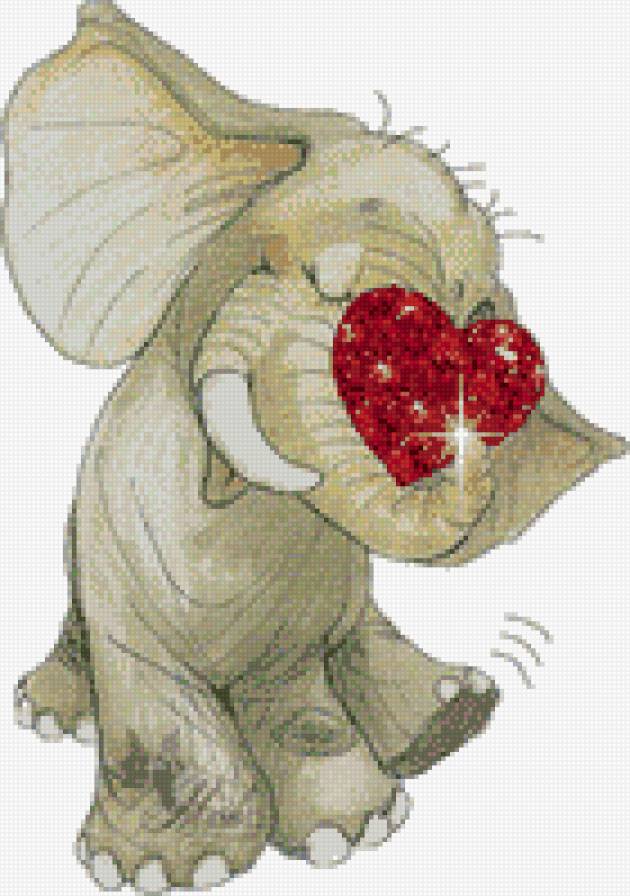 слоник-романтик - подарок. слон, животные, любовь - предпросмотр