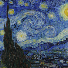Оригинал схемы вышивки «Винсент ван Гог Звёздная ночь» (№628758)