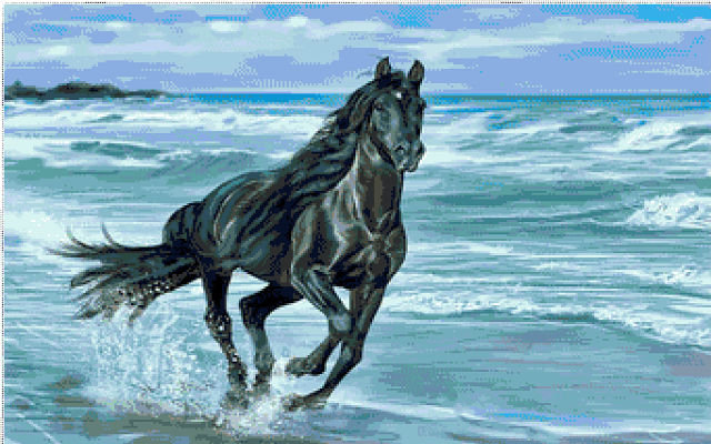 Лошадь - лошади, море, животные, простор - оригинал