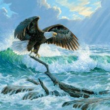 Оригинал схемы вышивки «орел у моря» (№630315)