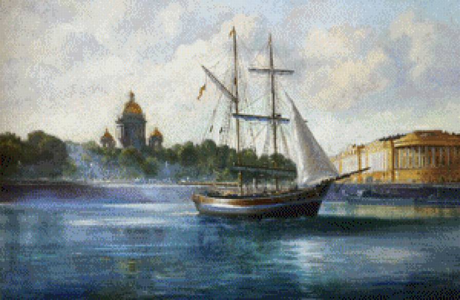корабль на Неве - корабль, город, река - предпросмотр