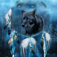 Оригинал схемы вышивки «Дух черного волка (Carol Cavalaris)» (№631614)