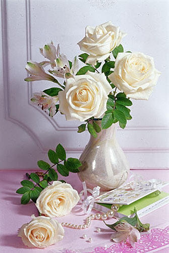 букет белых роз - розы, цветы, букет - оригинал