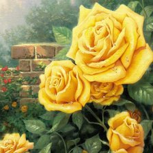 Оригинал схемы вышивки «Розы в саду» (№633032)